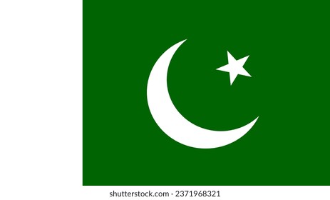 Bandera de Pakistán. Bandera nacional de Pakistán. Bandera de Pakistán. Gráficos del vector bandera de Pakistán