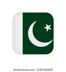 Bandera de Pakistán, colores oficiales. Ilustración vectorial.