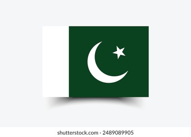 Pakistan flag. Flag of Pakistan. The official ratio. Flag icon. Standard color. Standard size. A rectangular flag. Computer illustration. Digital illustration. Vector illustration.