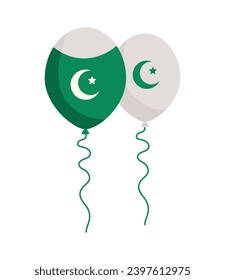 pakistan flag on balloons vector isolated