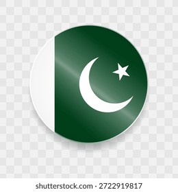 Pakistan Flagge auf Knopfglas