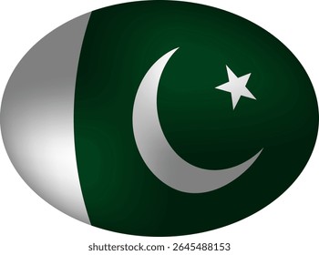 Pakistan Flag - Oval, Sphere and Egg-Shaped National Symbol