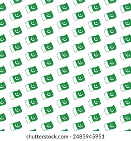 Pakistan Flag Pattern on white background, 14 August, Independence day