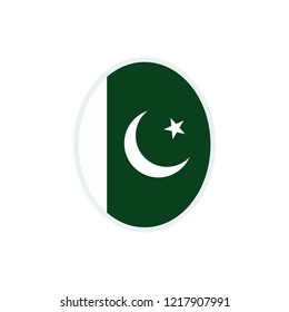 Pakistan flag. Pakistan round flag.