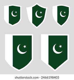 Bandera de Pakistán en marco de escudo