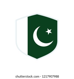 Pakistan flag. Pakistan shield flag.
