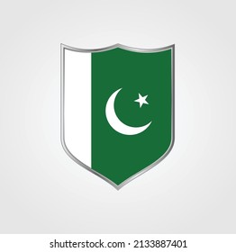 Pakistan Flag with Shield Frame