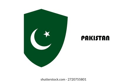 Bandera de Pakistán en forma de escudo (insignia)