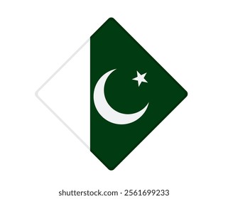 Pakistan flag square shaped. vector