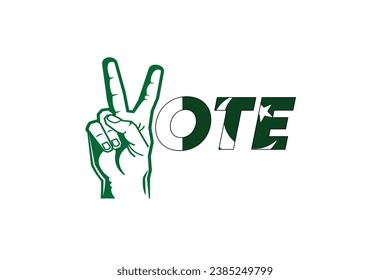 Pakistan Flag Theme Color Victory Hands Vector illustration design for Pakistan General Elections 2024, with EPS editable formats. Pakistan Elections Social Media Post Template on a White Background.