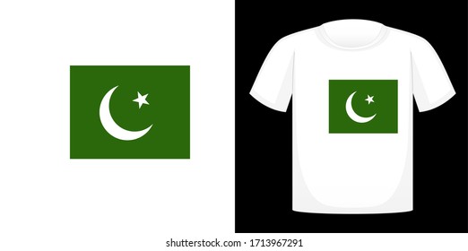 Pakistan  Flag T-shirt design, print, vector illustration.