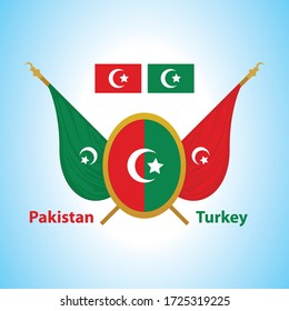 Bandera de Pakistán y bandera de Turquía 