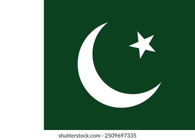 Pakistan flag vector design and illustration , National flag of Pakistan 