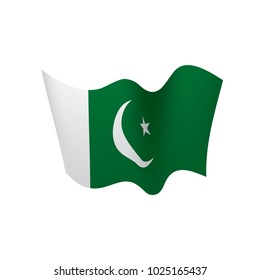 Pakistan flag, vector illustration on a white background