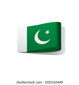 Pakistan flag, vector illustration on a white background