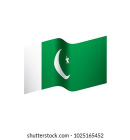 Pakistan flag, vector illustration on a white background