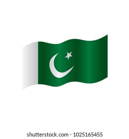 Pakistan flag, vector illustration on a white background