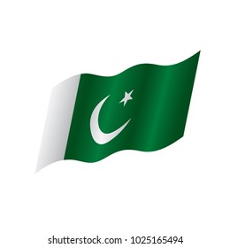 Pakistan flag, vector illustration on a white background