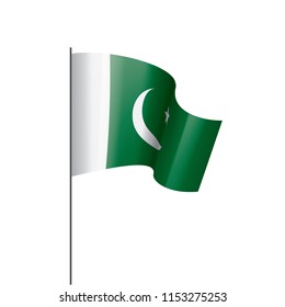 Pakistan flag, vector illustration on a white background