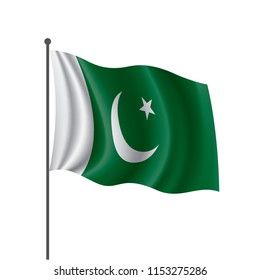 Pakistan flag, vector illustration on a white background