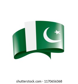 Pakistan flag, vector illustration on a white background