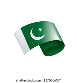 Pakistan flag, vector illustration on a white background
