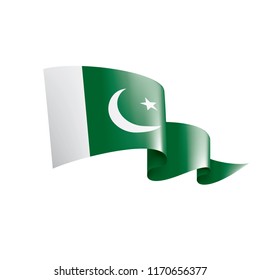 Pakistan flag, vector illustration on a white background