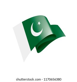 Pakistan flag, vector illustration on a white background