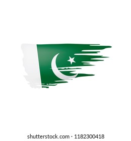 Pakistan flag, vector illustration on a white background.