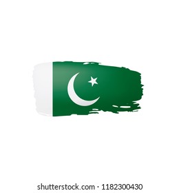 Pakistan flag, vector illustration on a white background.