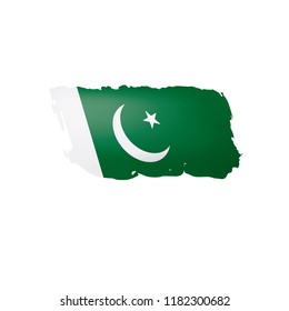 Pakistan flag, vector illustration on a white background.