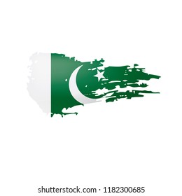 Pakistan flag, vector illustration on a white background.