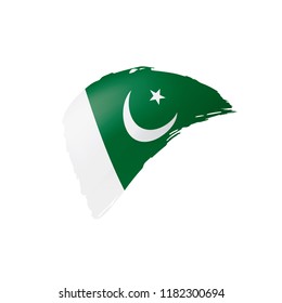 Pakistan flag, vector illustration on a white background.