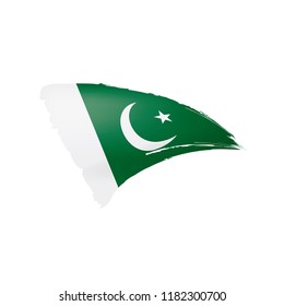 Pakistan flag, vector illustration on a white background.