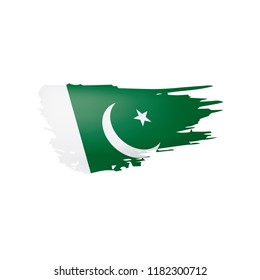 Pakistan flag, vector illustration on a white background.