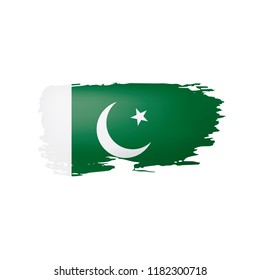 Pakistan flag, vector illustration on a white background.