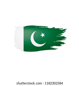 Pakistan flag, vector illustration on a white background.