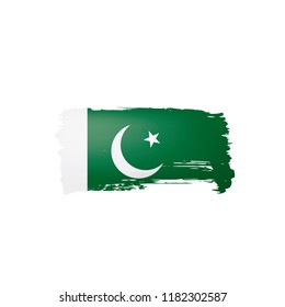 Pakistan flag, vector illustration on a white background.