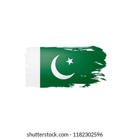 Pakistan flag, vector illustration on a white background.