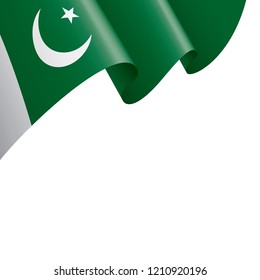 Pakistan flag, vector illustration on a white background
