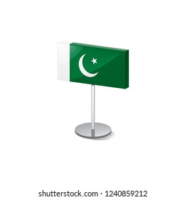 Pakistan flag, vector illustration on a white background