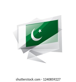 Pakistan flag, vector illustration on a white background