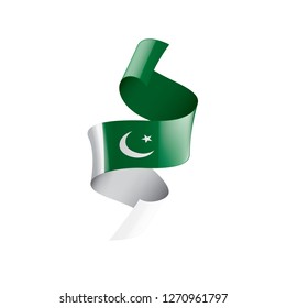 Pakistan flag, vector illustration on a white background