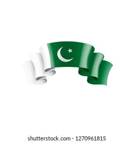Pakistan flag, vector illustration on a white background