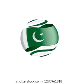 Pakistan flag, vector illustration on a white background