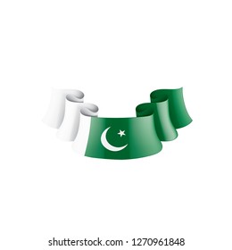 Pakistan flag, vector illustration on a white background