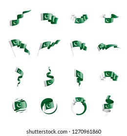 Pakistan flag, vector illustration on a white background