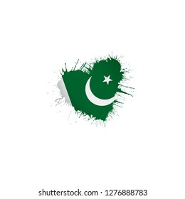 Pakistan flag, vector illustration on a white background