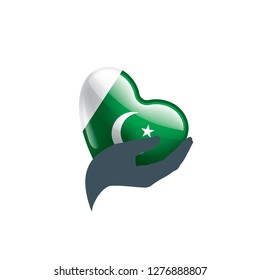Pakistan flag, vector illustration on a white background