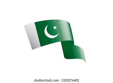 Pakistan flag, vector illustration on a white background